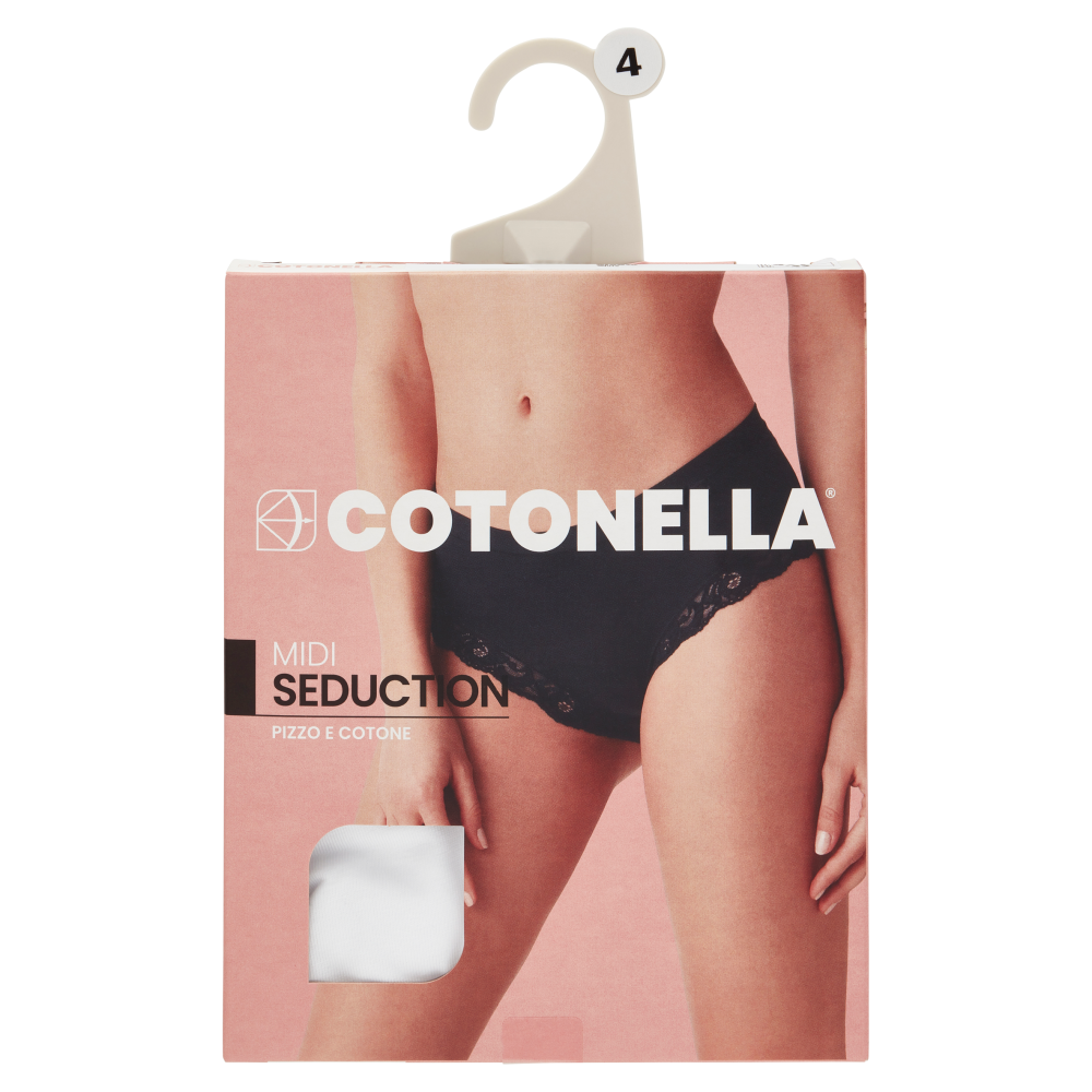 Cotonella Midi Seduction Pizzo e Cotone Tg. 4/L Bianco Art. AD178 1 pz