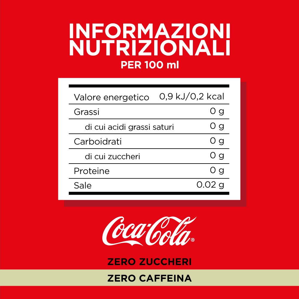 Coca-Cola Zero Zuccheri Zero Caffeina 330ml