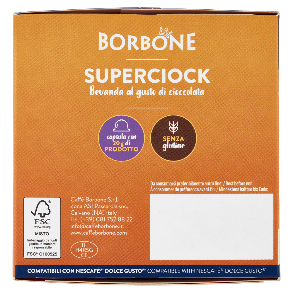 Borbone Superciock Compatibili con Nescafé* Dolce Gusto* 16 Capsule 16 x 20 g