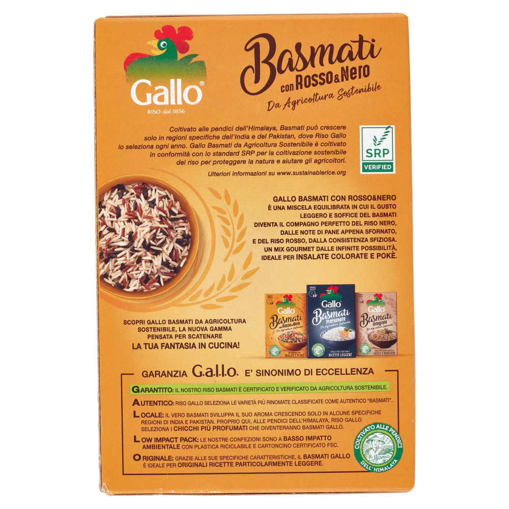 Gallo Basmati con Rosso e Nero da Agricoltura Sostenibile 500 g