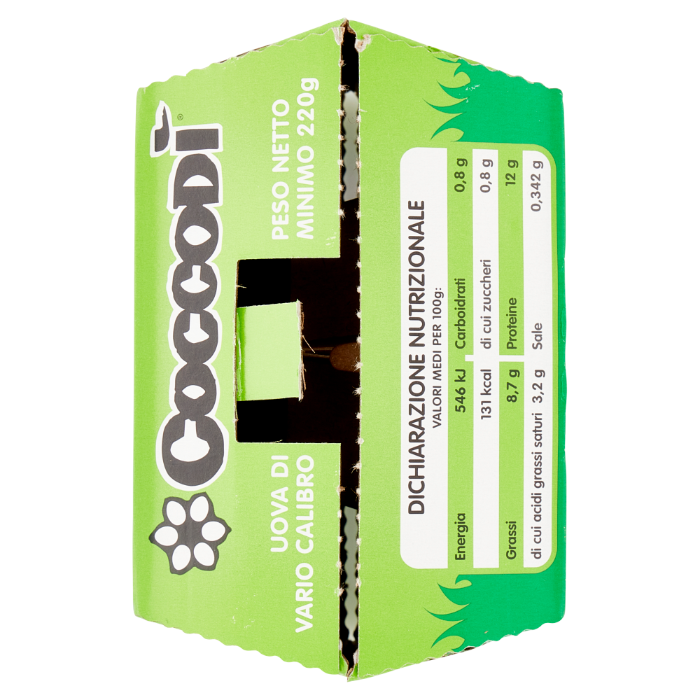 Coccodì Free 4 Uova Fresche da allevamento all'Aperto 220 g