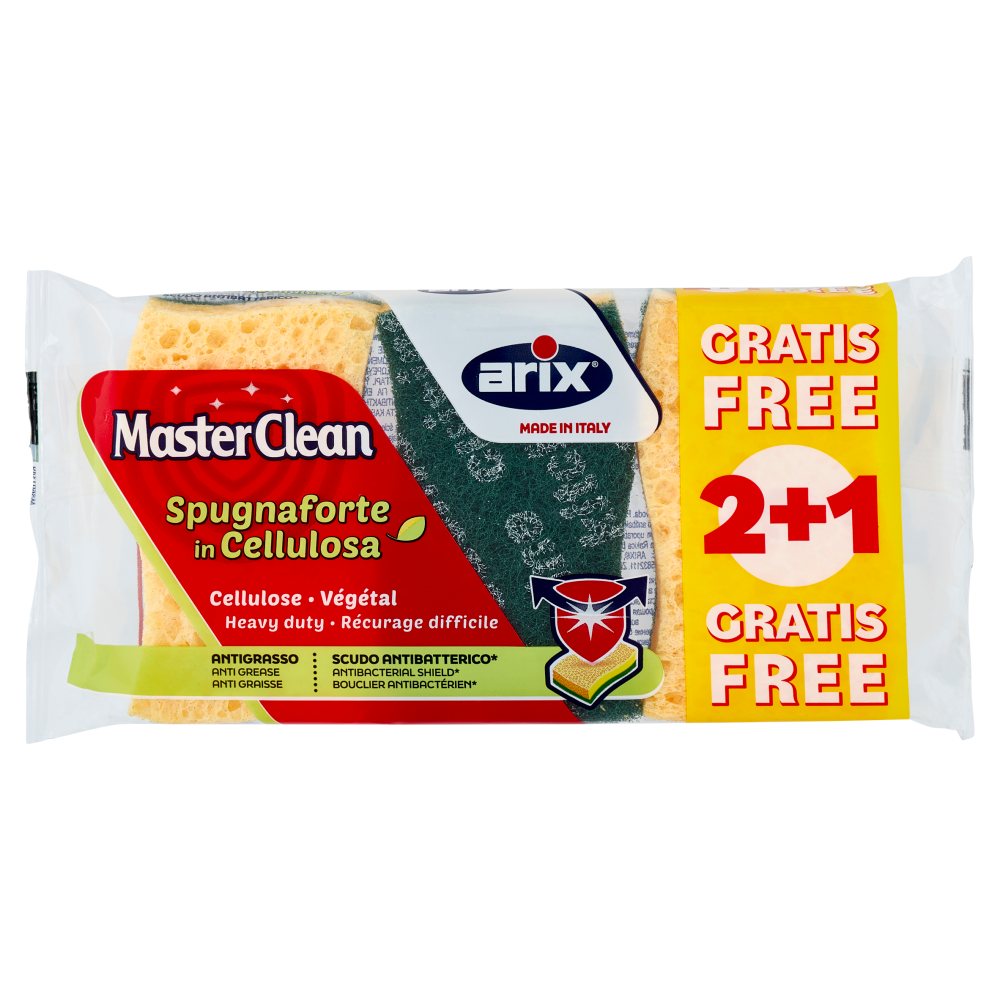 MasterClean Spugnaforte in Cellulosa 2 pz + 1 Gratis