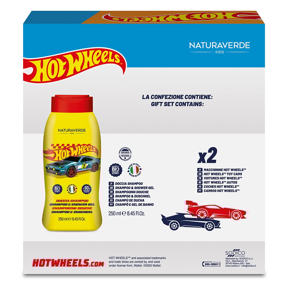 HOT WHEELS GIFT SET MINI CARS (Doccia Shampoo 250 ml+ 2 macchinine)