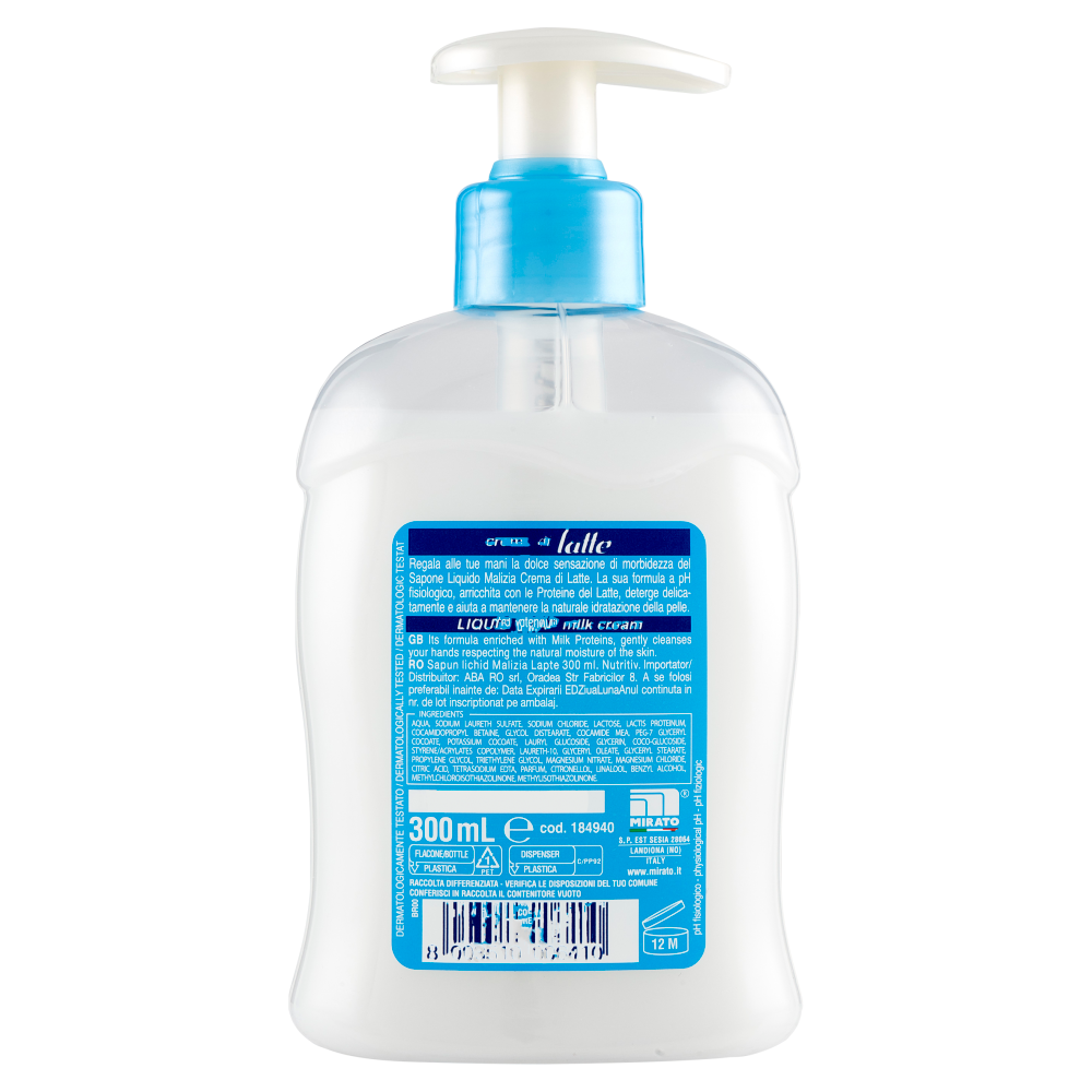Malizia Sapone Liquido Nutriente crema di latte 300 mL