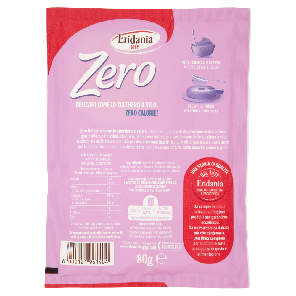 Eridania Zero Delicato Come lo Zucchero a Velo 80 g