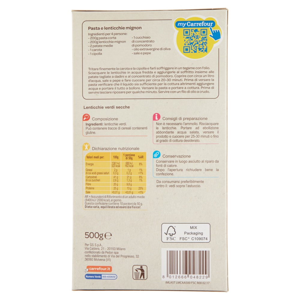 Carrefour Lenticchie mignon 500 g