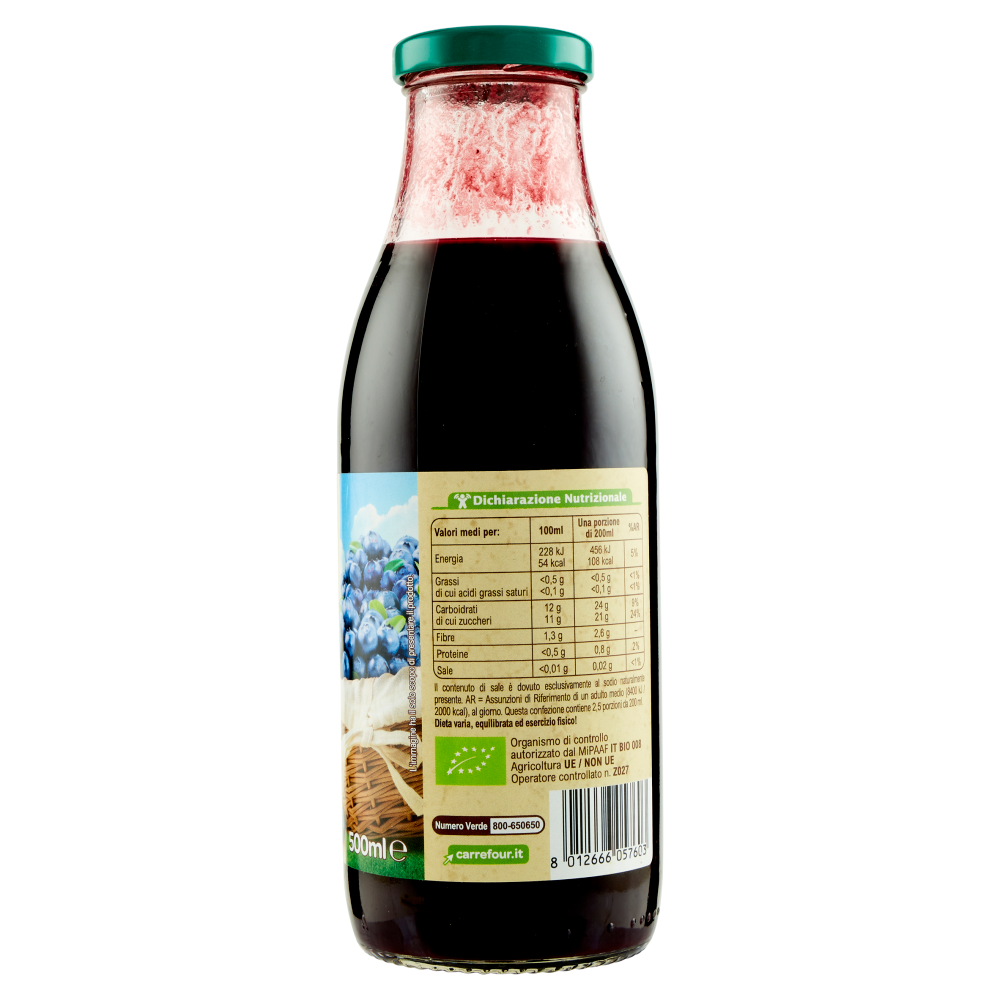 Carrefour Bio Bevanda al mirtillo 500 ml