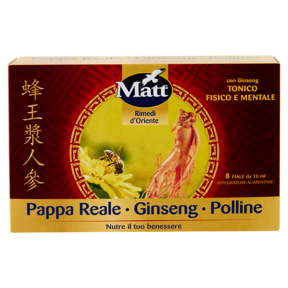 Matt Rimedi d'Oriente Pappa Reale - Ginseng - Polline Fiale 8 x 10 ml