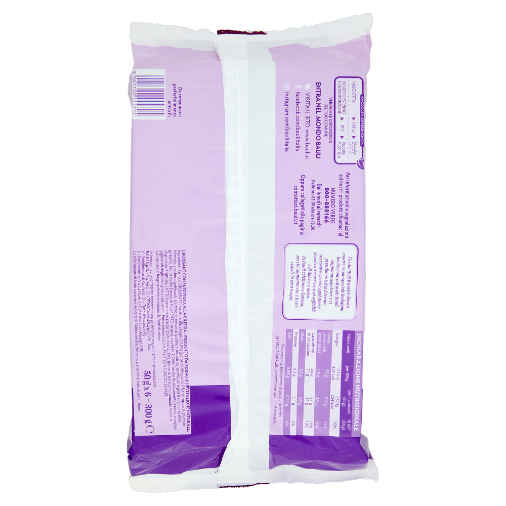 Bauli Croissant Classico Ciliegia 6 x 50 g