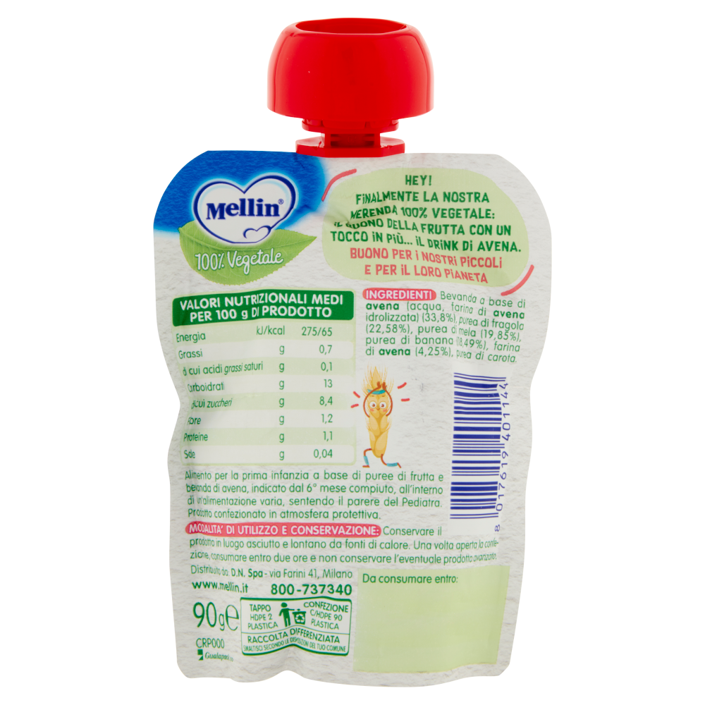 Mellin Drink di Avena con Fragola Mela e Banana 90 g