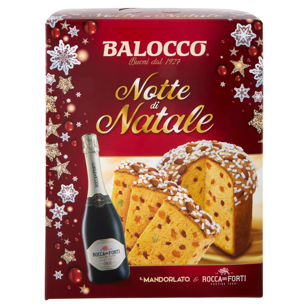 Balocco Notte di Natale il Mandorlato 750 g & Rocca dei Forti Vino Spumante Dolce 75 cl