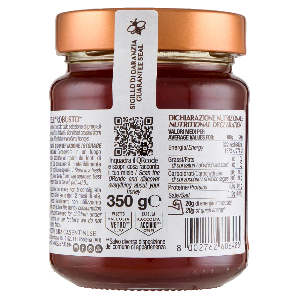 Apicoltura Casentinese Robusto il Miele Italiano 350 g