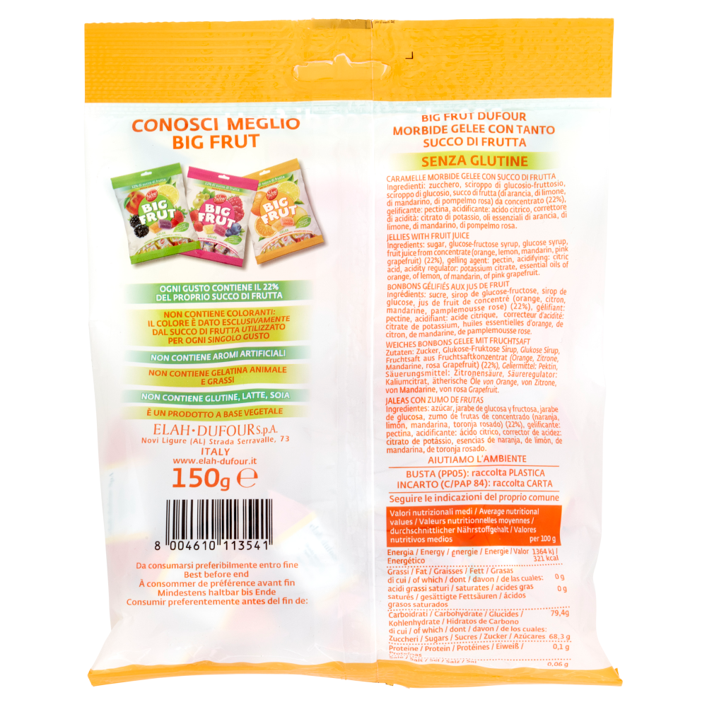 Dufour Big Frut Gelee Arancia - Limone - Mandarino - Pompelmo Rosa 150 g