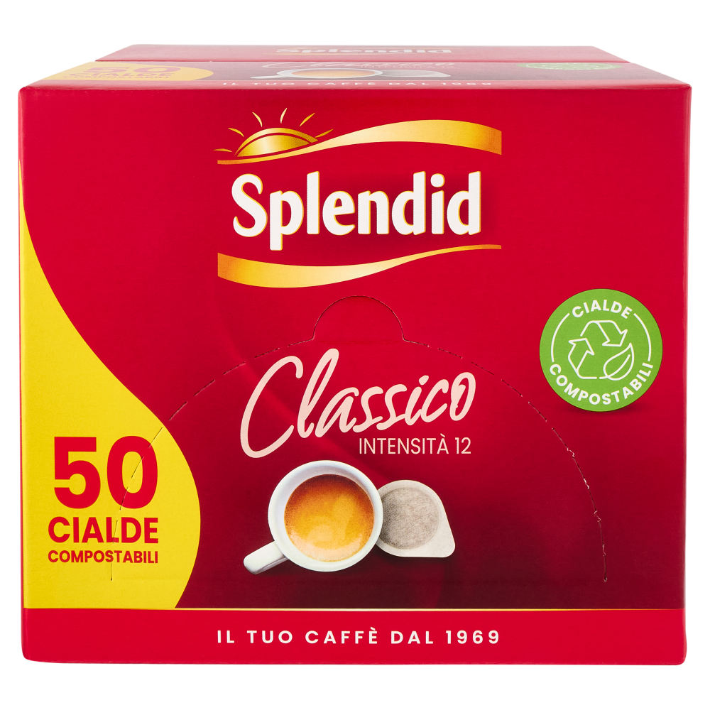 Splendid Classico 12 - 50 Cialde Caff&egrave; Compostabili ESE 44mm 350g