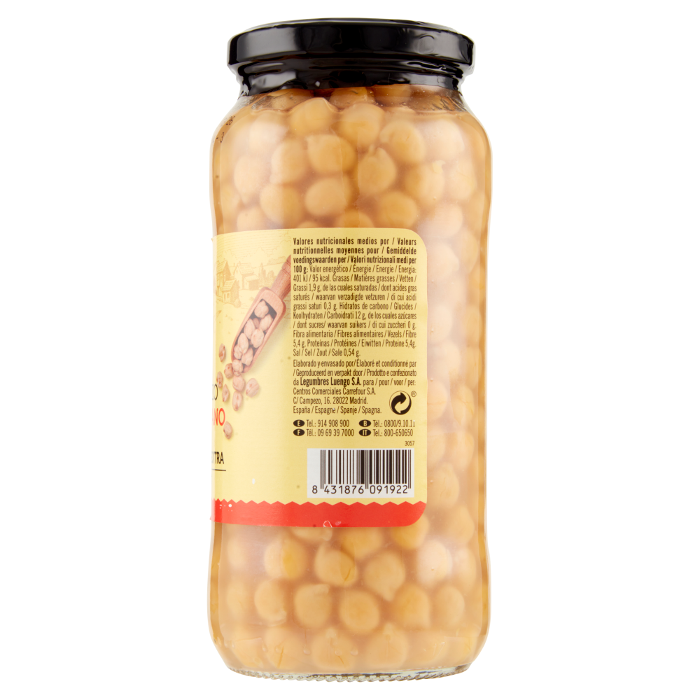 De Nuestra Tierra Garbanzo Castellano Cocido Categoria Extra 570 g