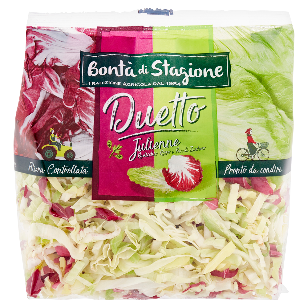 Bontà di Stagione Duetto Julienne Radicchio Rosso e Pan di Zucchero 250 g