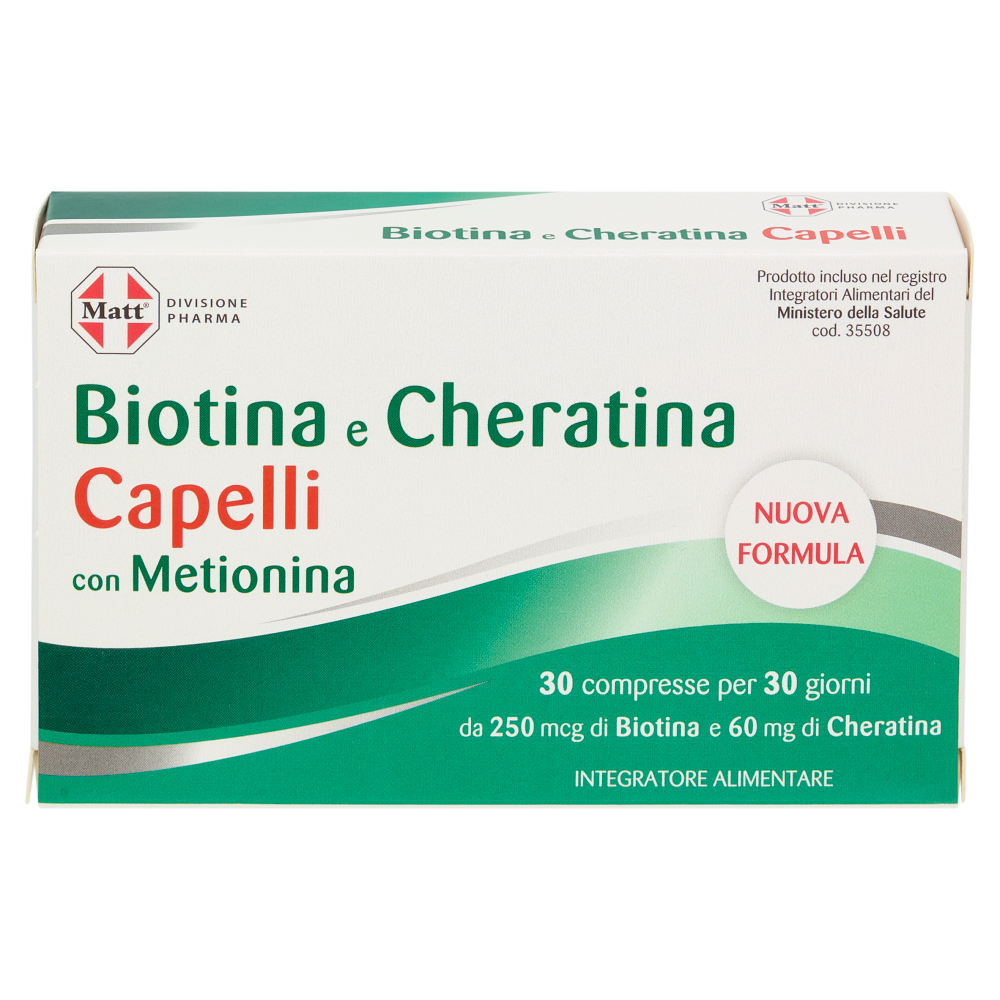Matt Divisione Pharma Biotina e Cheratina Capelli 30 compresse 30,6 g