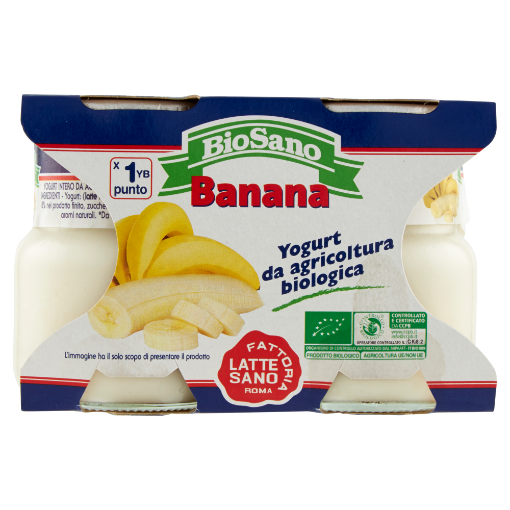 Fattoria Latte Sano BioSano Yogurt da agricoltura biologica Banana 2 x 125 g