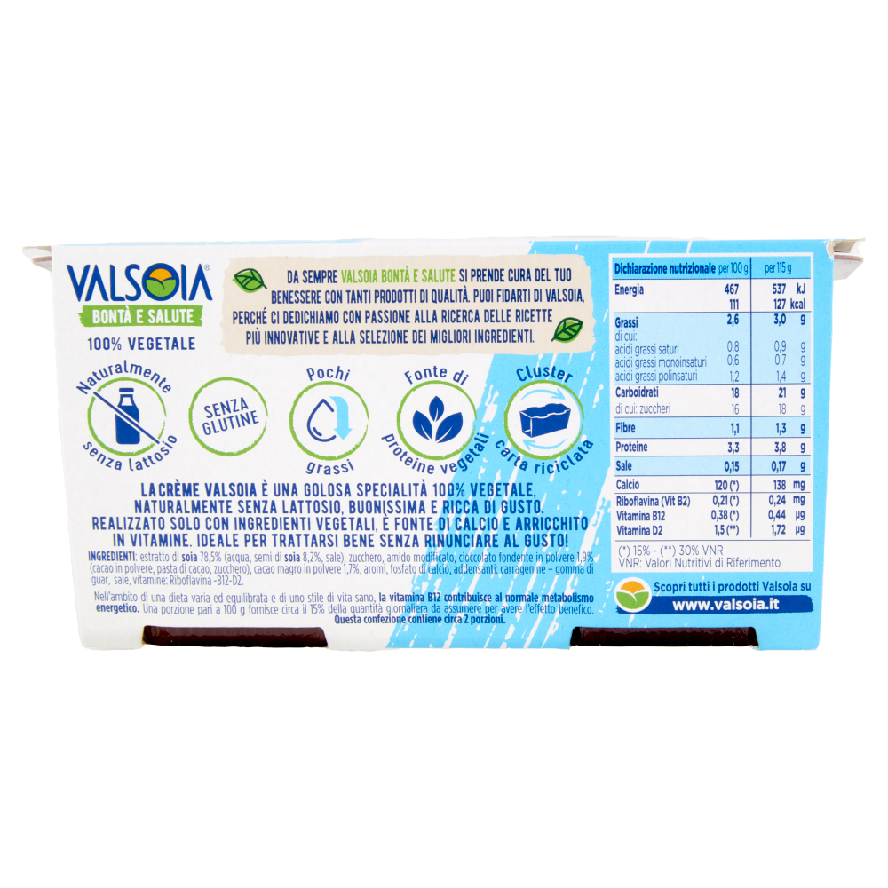 Valsoia Bontà e Salute la Crème Cioccolato 2 x 115 g