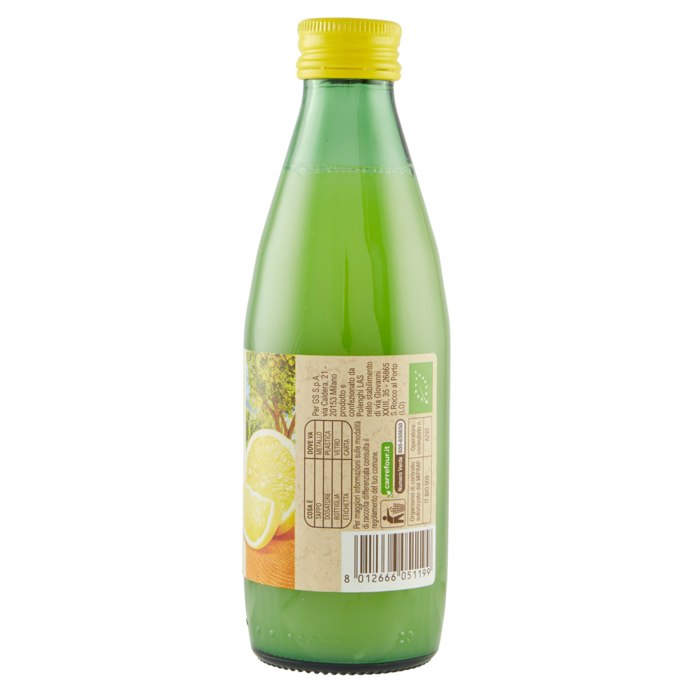 Carrefour Bio Succo di limoni biologici di Sicilia 25 cl