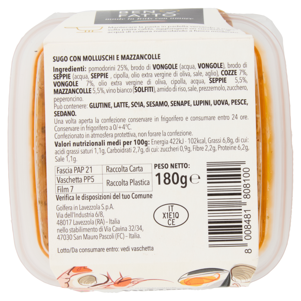Golfera Ben Fatto Sugo di Mare con Mazzancolle 180 g