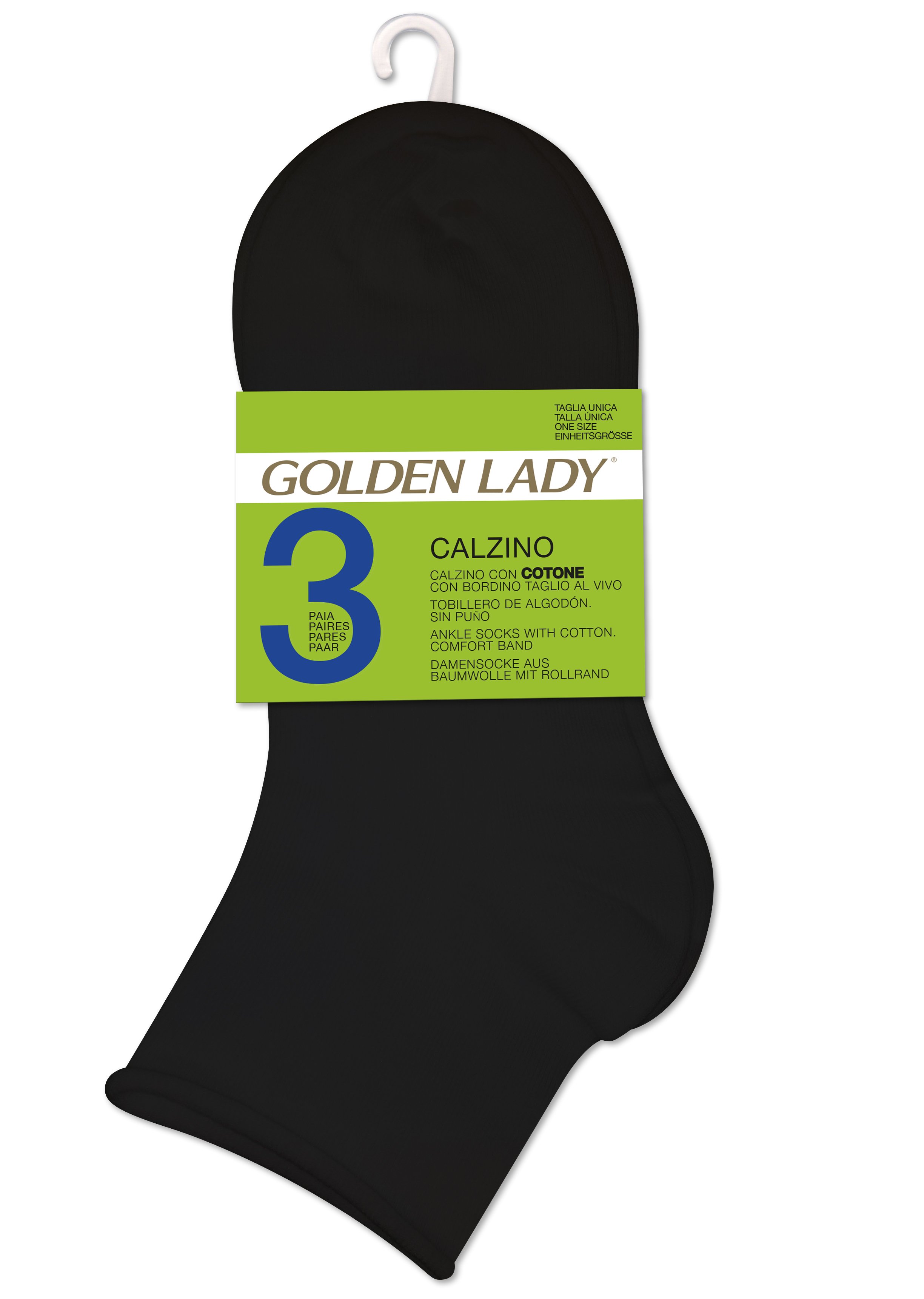 Golden Lady 3 calzini sporty nero Femmina Calzini per squadra 3 paio/a
