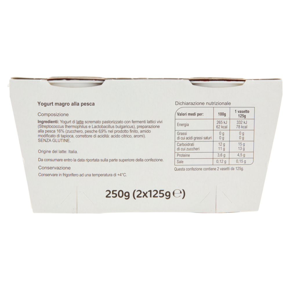 Carrefour Classic Yogurt Magro Pesca 2 x 125 g