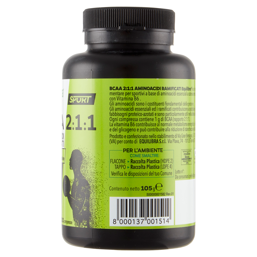 equilibra Sport BCAA 2:1:1 Aminoacidi Ramificati 100 compresse 105 g