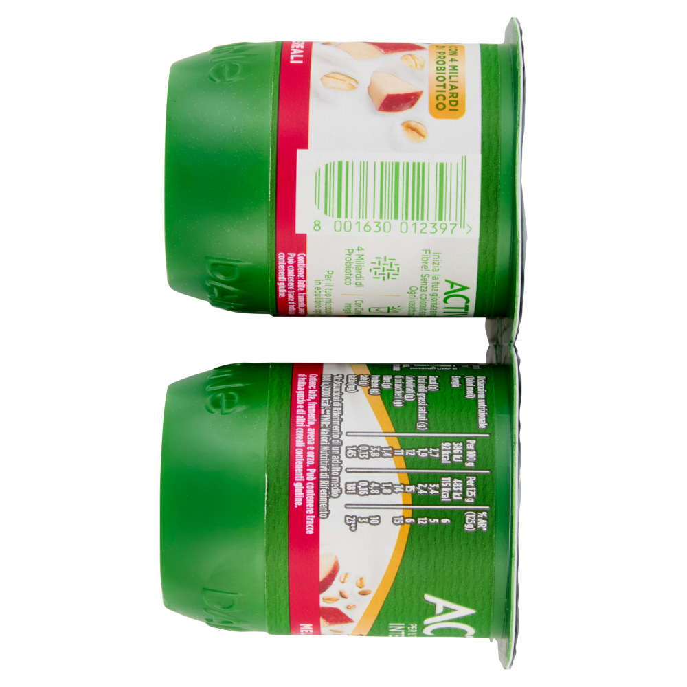 ACTIVIA Fibre Yogurt con Probiotico Bifidus, gusto Mela & Cereali, 4x125g