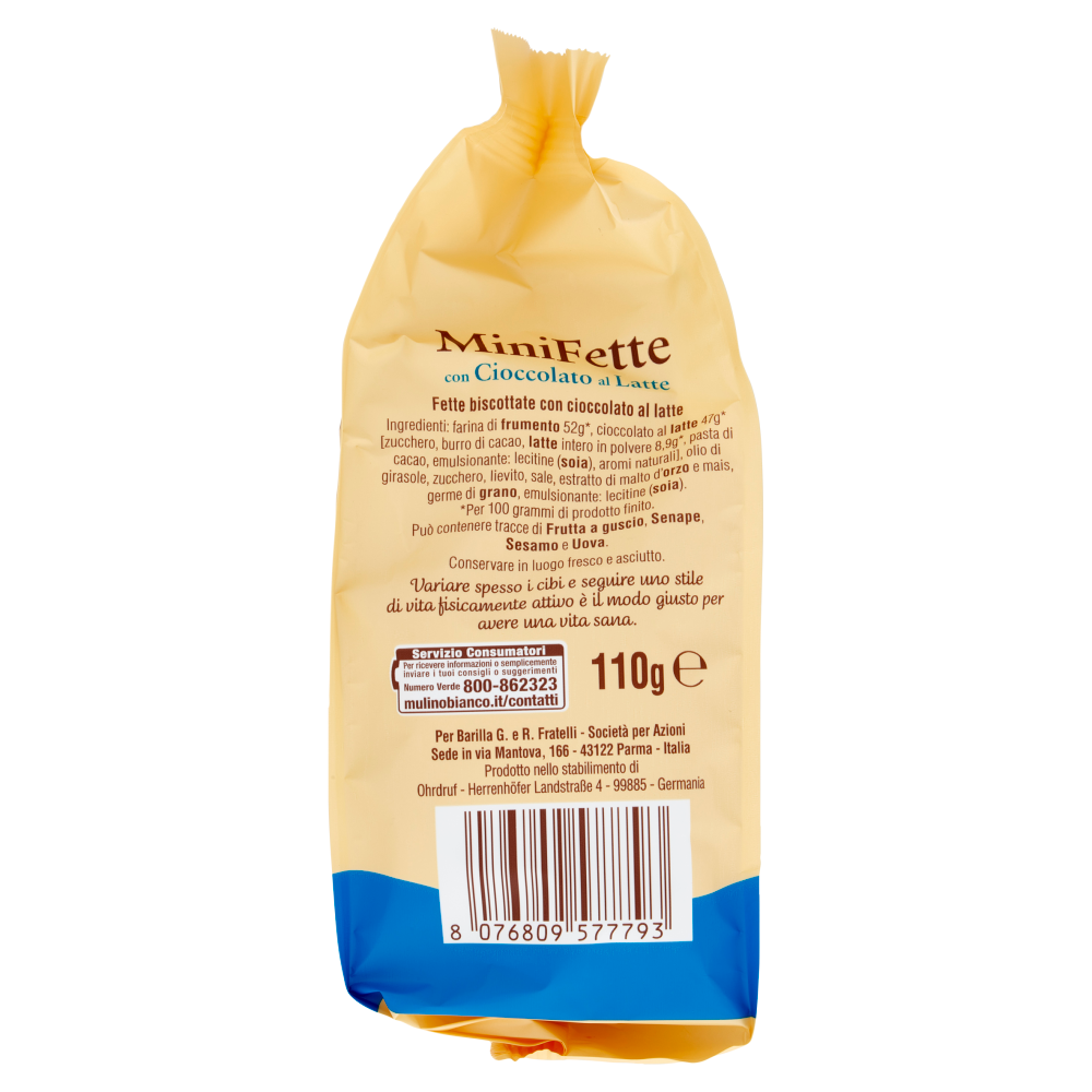 Mulino Bianco Mini Fette con Cioccolato al latte 110g