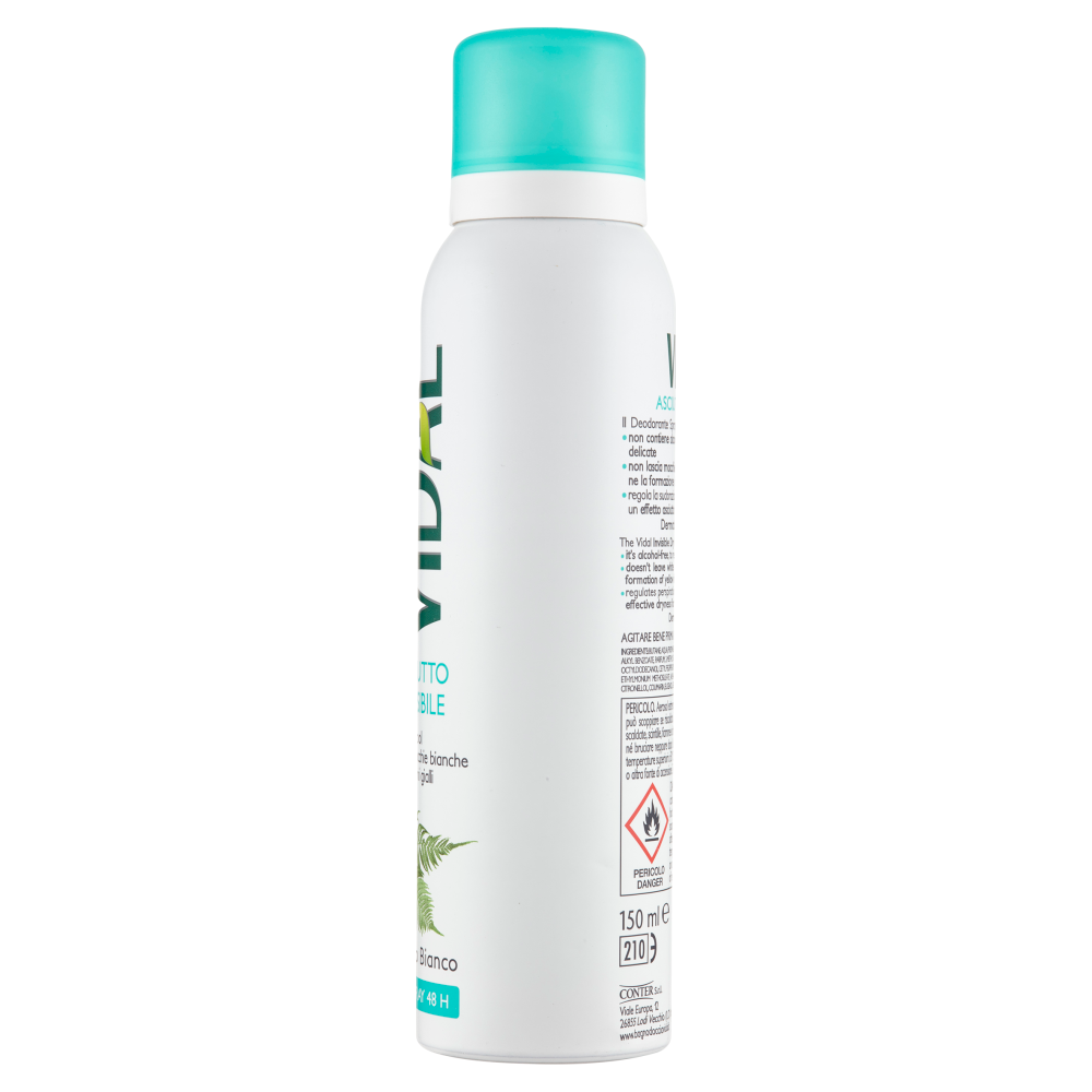 Vidal Asciutto Invisibile Muschio Bianco Deo Spray 48h 150 ml