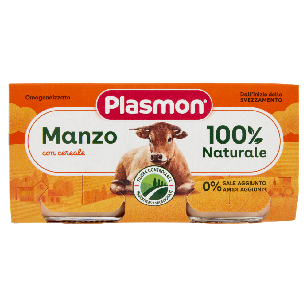 Plasmon Omogeneizzato Manzo con cereale 2 x 80 g
