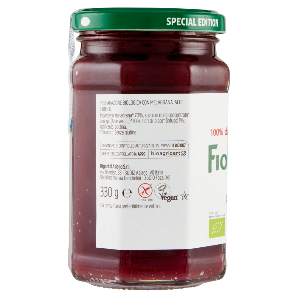 Rigoni di Asiago Fiordifrutta Melagrana, Aloe e Ibisco bio 330 g