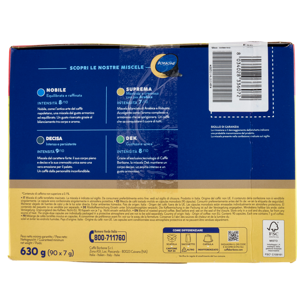 Caff&egrave; Borbone Miscela Decisa Capsule Compatibili Nescaf&egrave; Dolce Gusto* 90 x 7 g