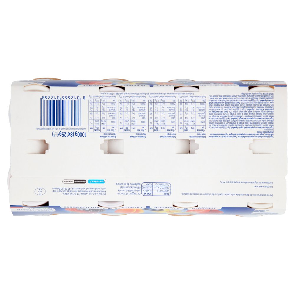 Carrefour Classic Yogurt Cremoso Gusti Assortiti Fragola Vaniglia Albicocca frutti di Bosco 8x125g
