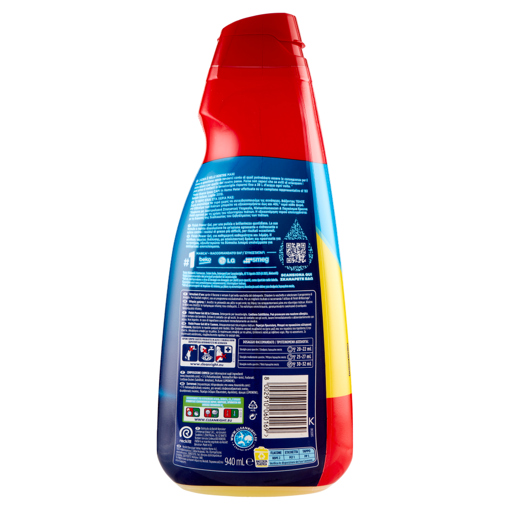 Finish Detergente per lavastoviglie Power Gel 0%, 600 ml Acquisti online  sempre convenienti