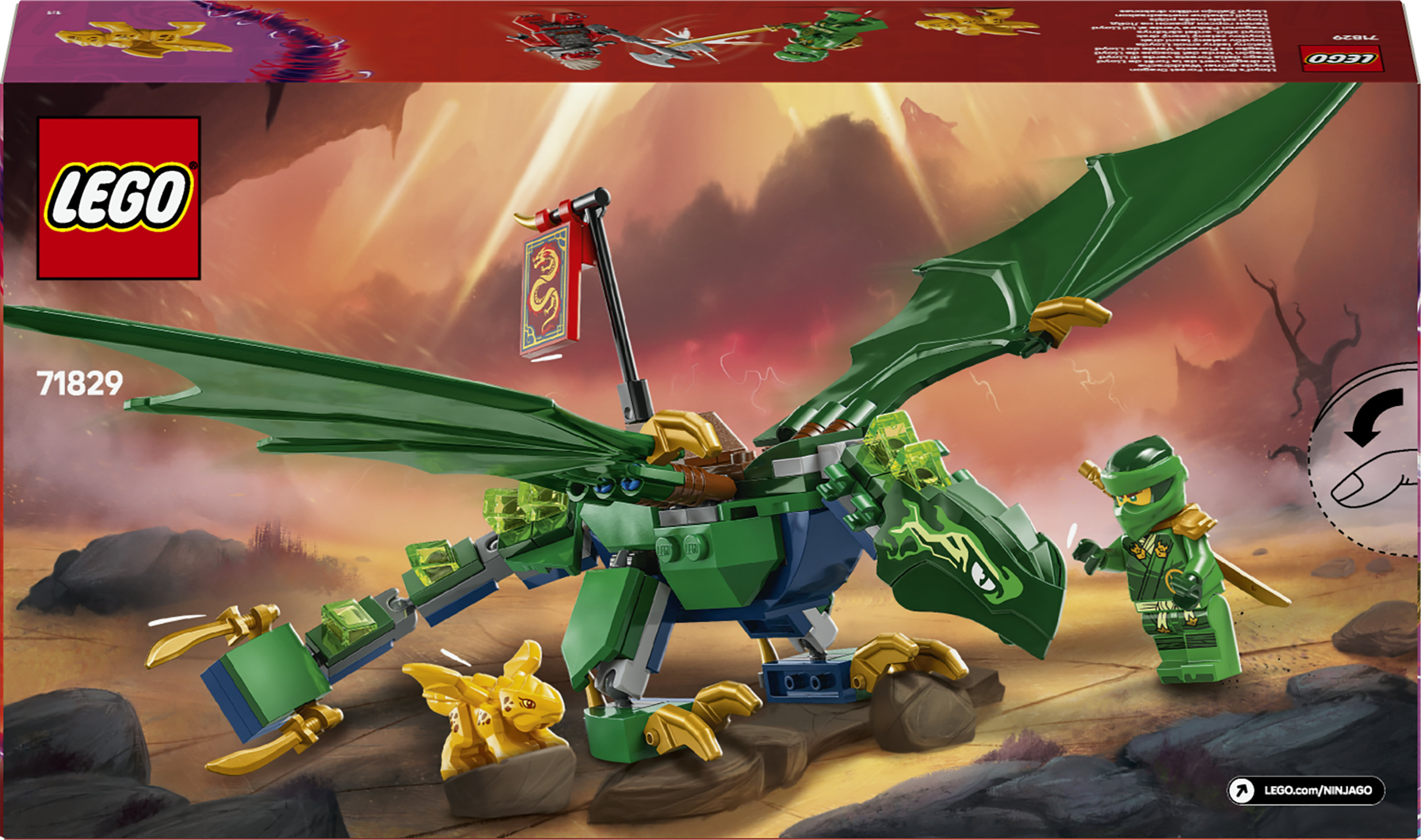 LEGO NINJAGO Drago della Foresta Verde di Lloyd - Giocattolo Snodabile da Costruire con 2 Minifigure e Armi, Giochi Bambini 6+