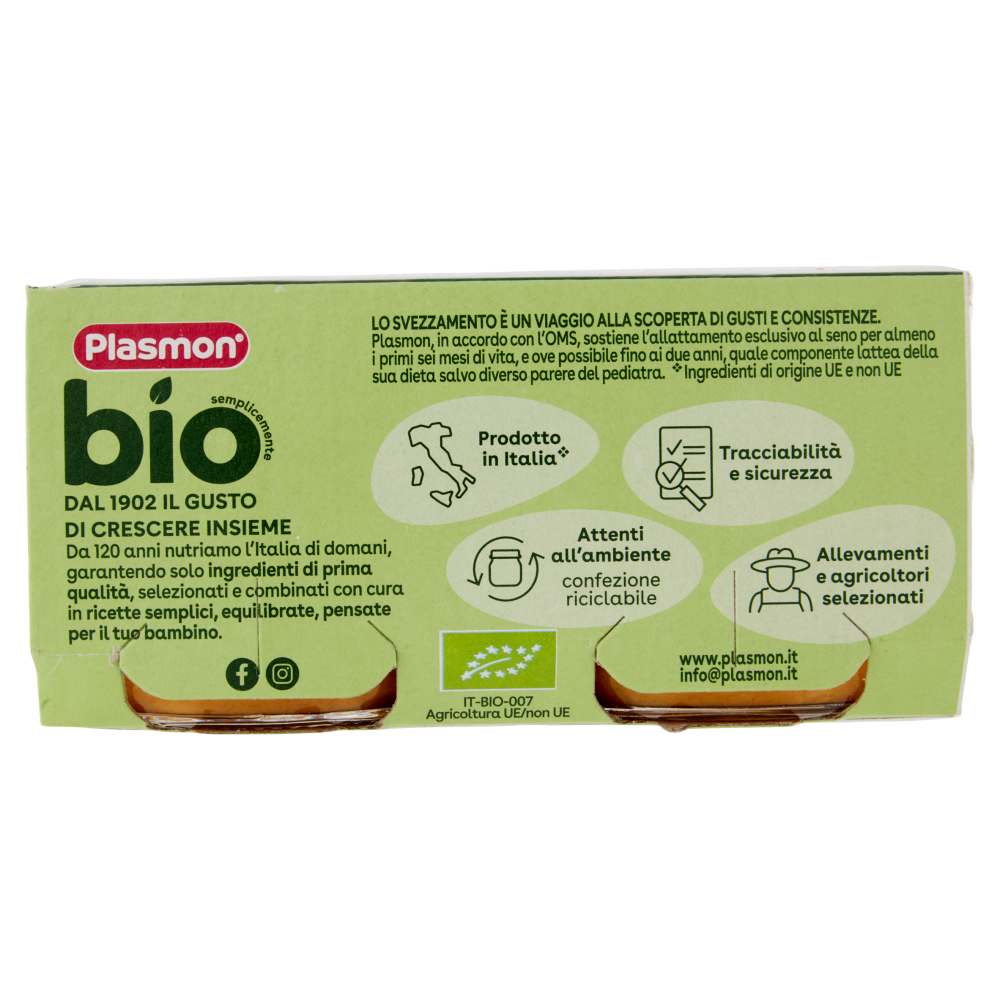 Plasmon semplicemente bio manzo con carote 2 x 80 g