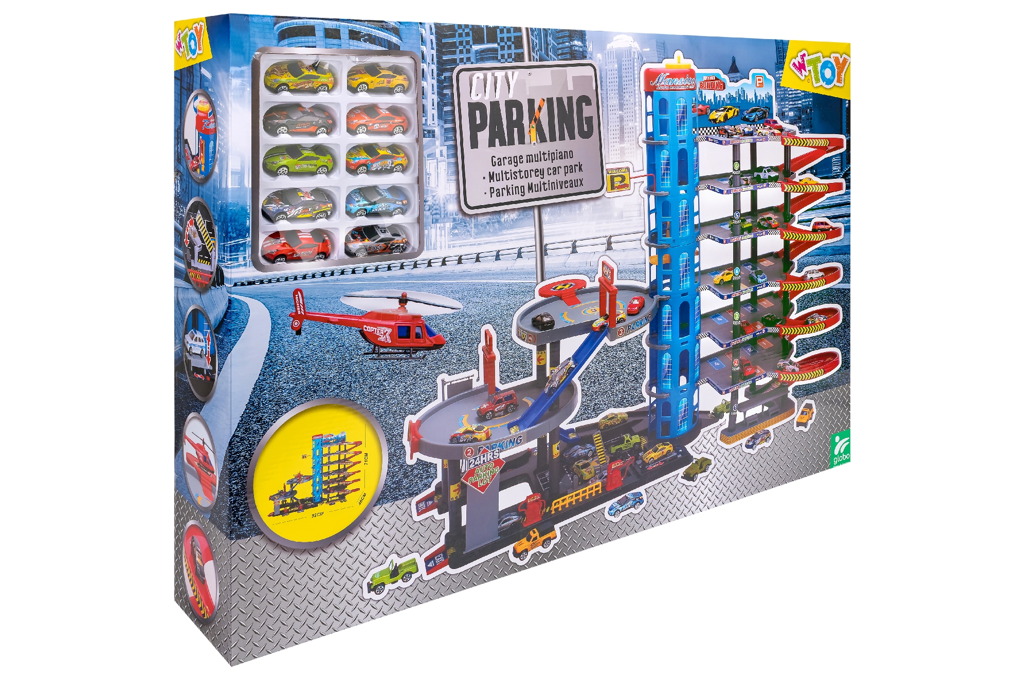 W'Toy Garage 7 piani con veicoli die-cast
