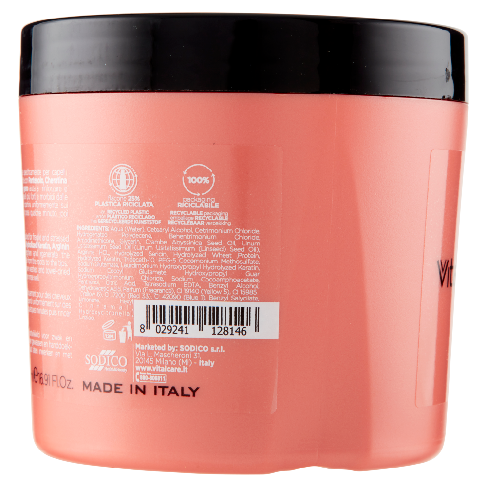 Vitalcare Professional Keratin Maschera Capelli Rinforzante 500 ml