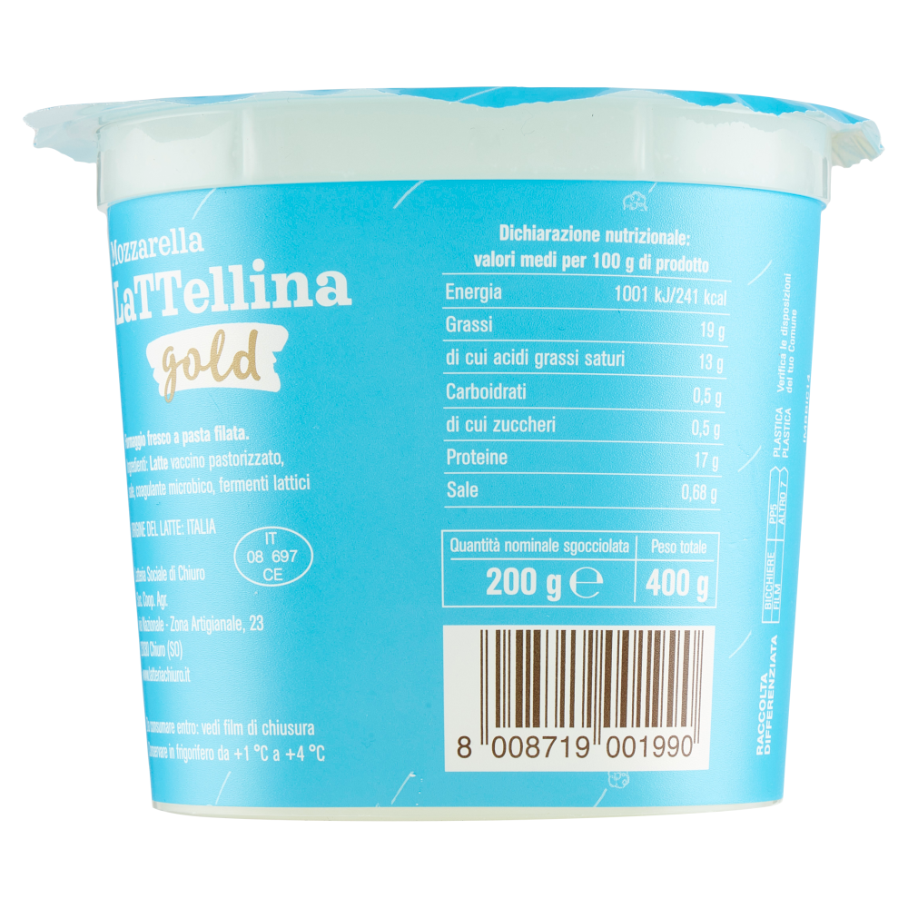 Latteria Chiuro Mozzarella LaTTellina gold 200 g