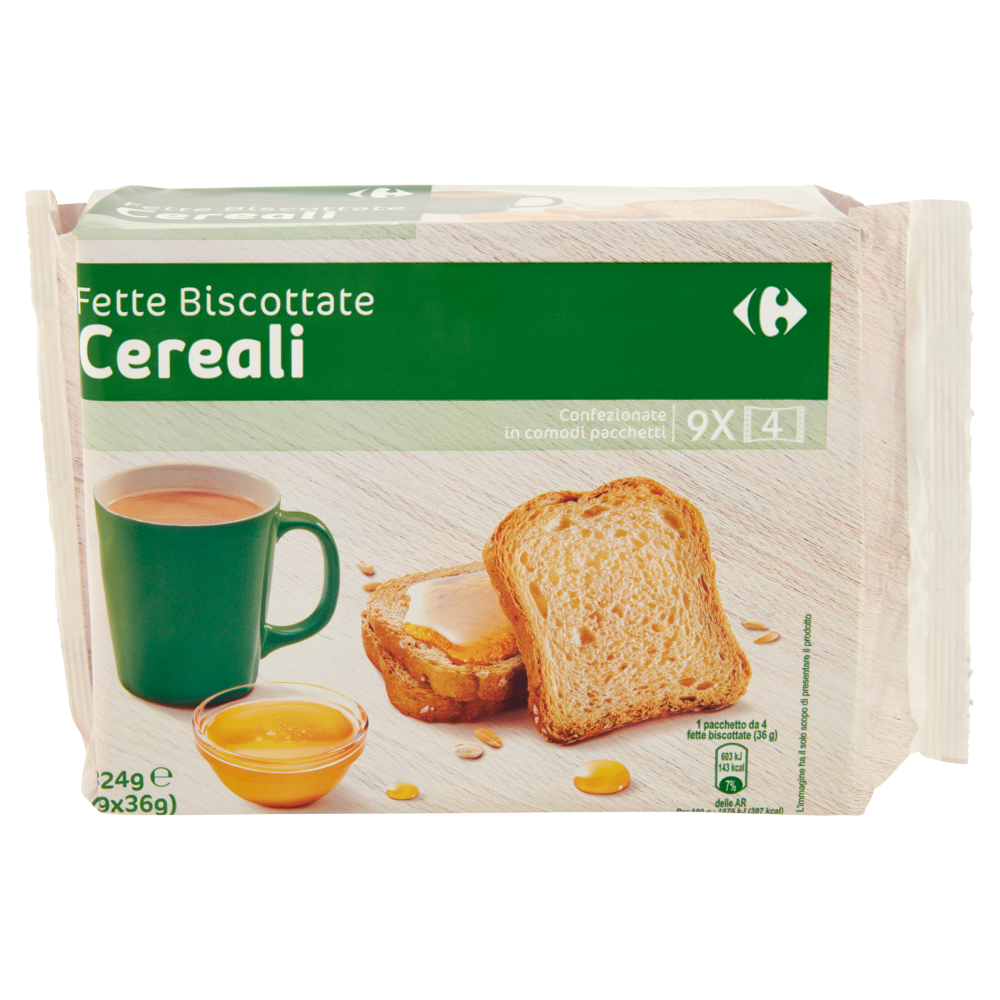 Carrefour Fette Biscottate Cereali 9 x 36 g