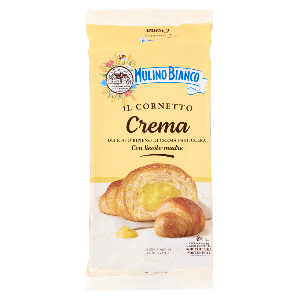 Mulino Bianco Cornetti Crema Merenda senza Additivi Conservanti 6 pezzi 300g