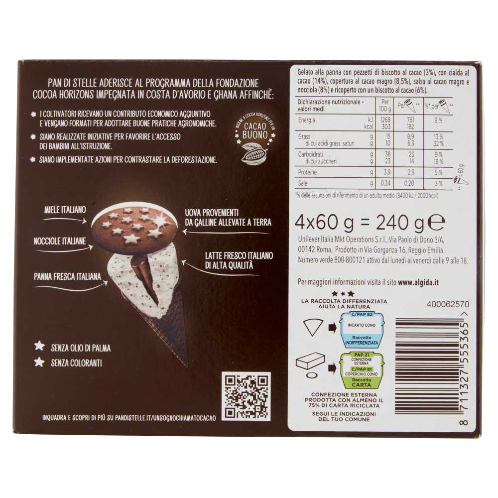 Pan di Stelle il Cono Gelato 4 x 60 g