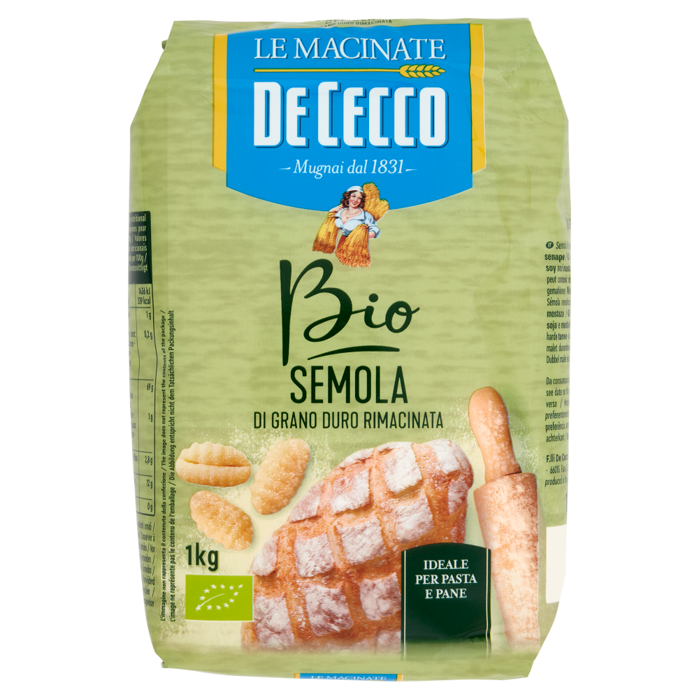 De Cecco Le Macinate Bio Semola di Grano Duro Rimacinata 1 Kg
