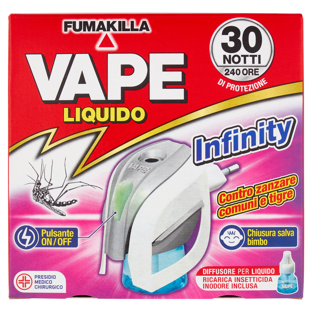 Vape Liquido Infinity Diffusore per Liquido Ricarica Insetticida Inodore Inclusa 15 ml