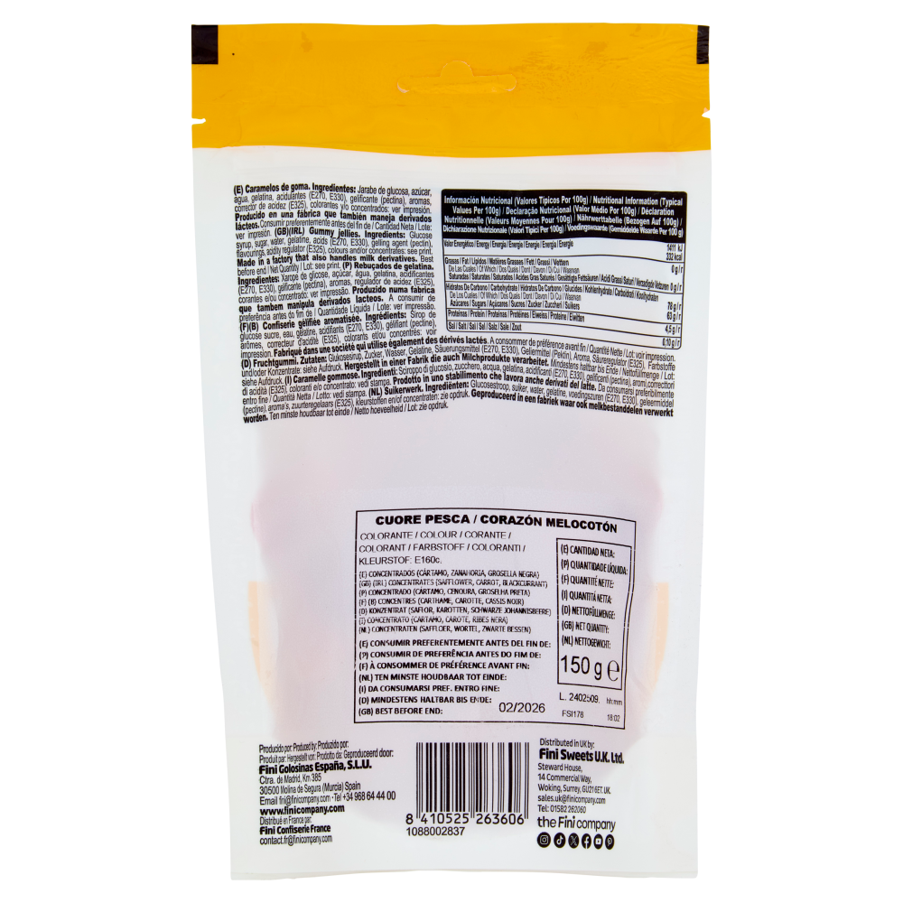 Fini Peach Hearths 150 g