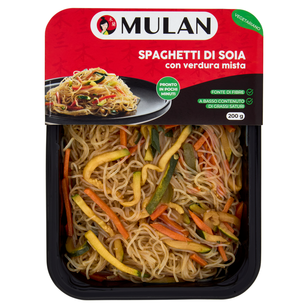 Mulan Spaghetti di Soia con verdura mista 200 g