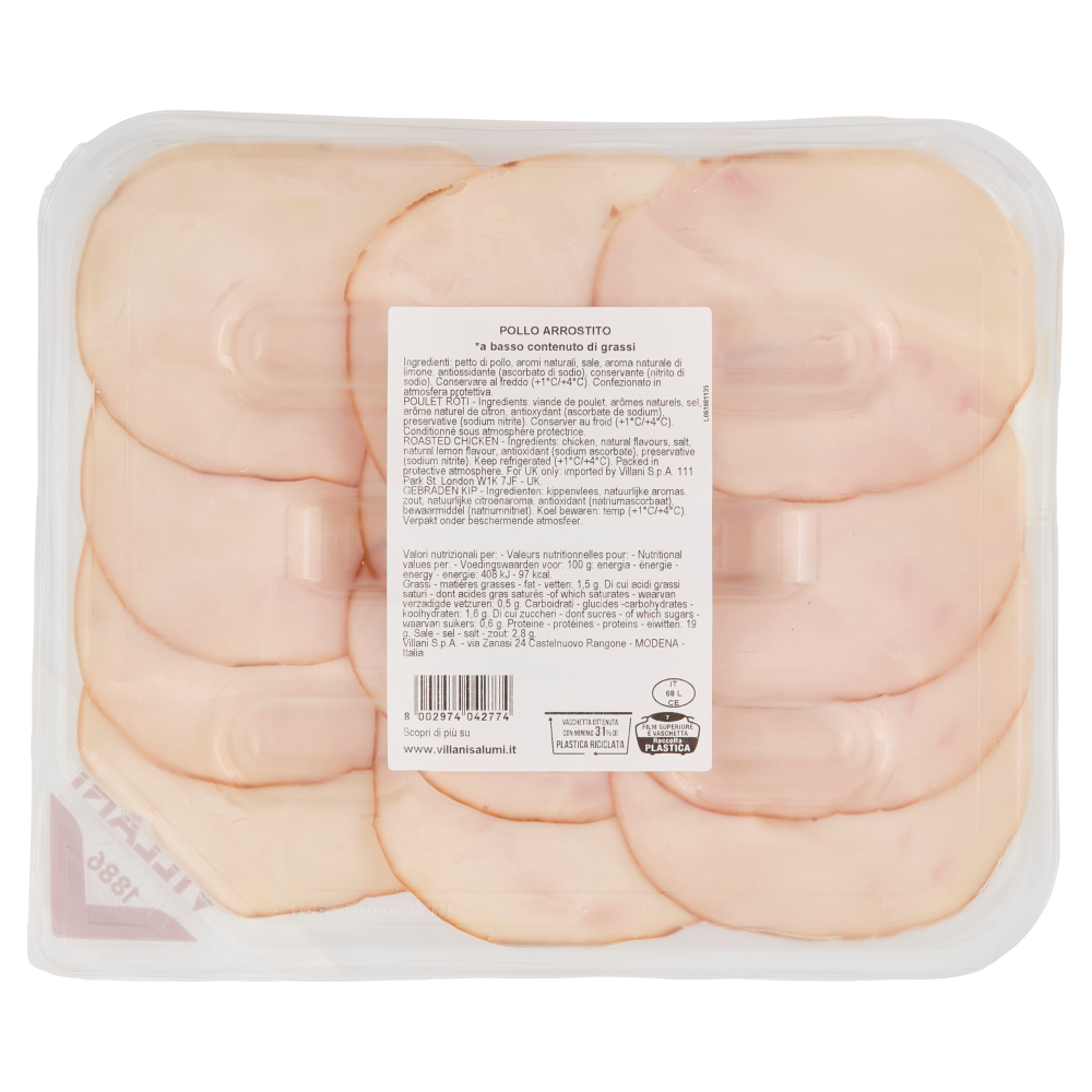 Villani Pollo Arrostito Aromatizzato al Limone 120 g