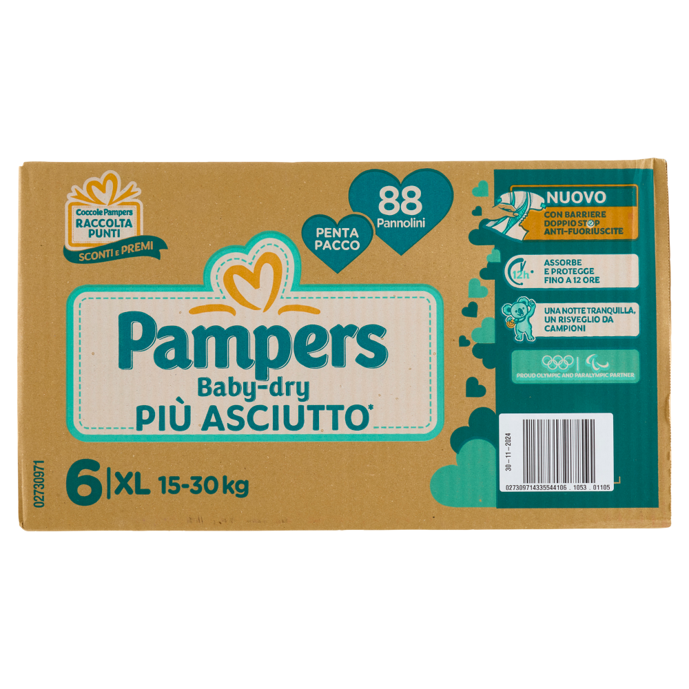Pampers Baby-dry XL 88 pz